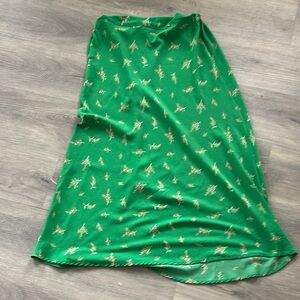 Good Luck Gem Green A-Line Midi Skirt